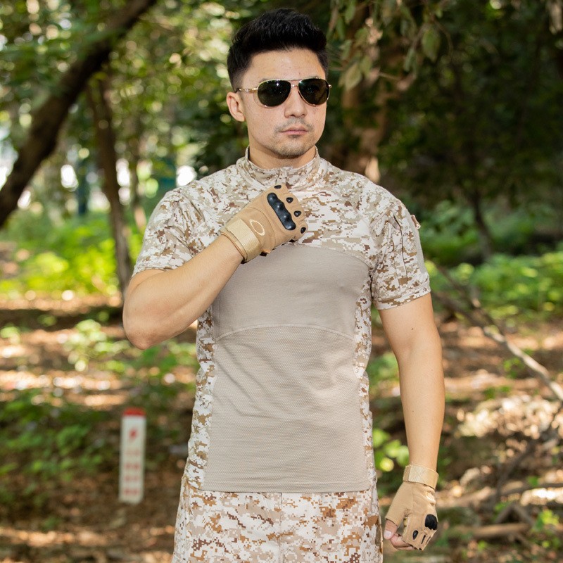 厂家数码沙漠青蛙服短袖上衣作训服迷彩服cs战术蛙服教官军迷t恤