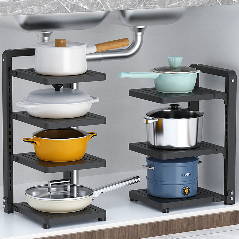 Kitchen Storage Rack Household Sink Pot Organizing Pot Rack