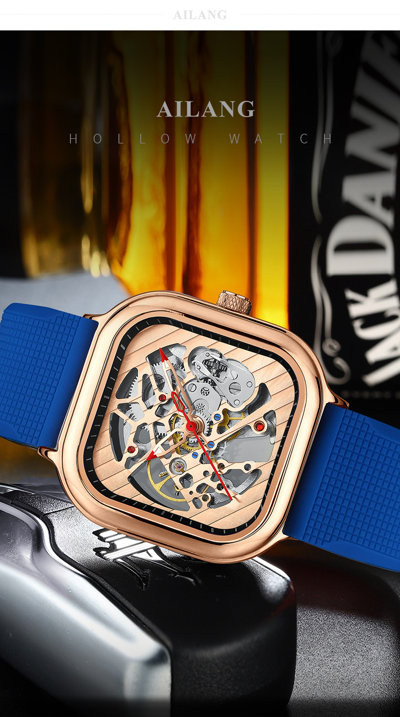 fashion-watch瑞士男士手表全自动机械男表方形表抖音爆款货源