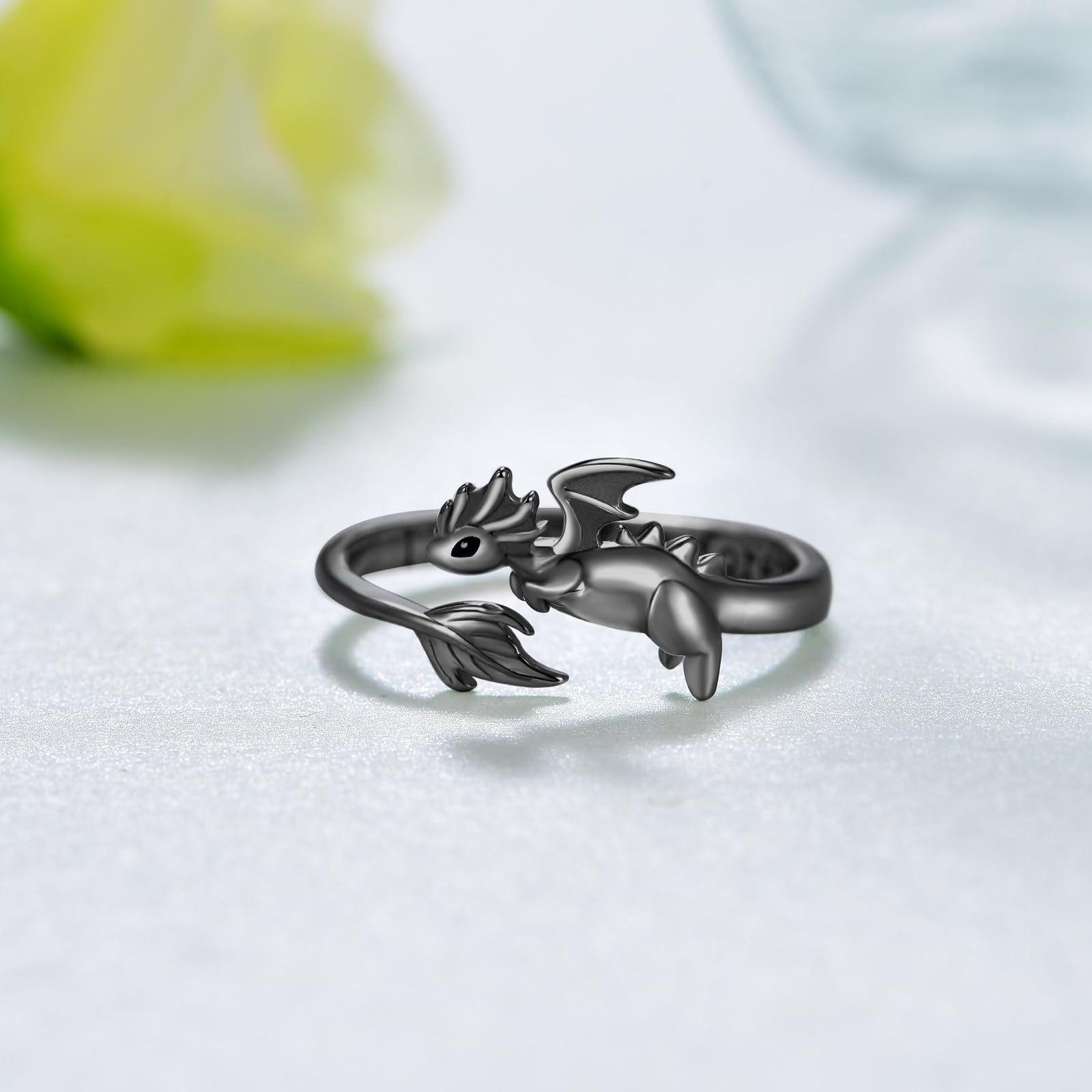 可爱飞龙食指戒开口可调节i love forever戒指我永远爱你情侣对戒