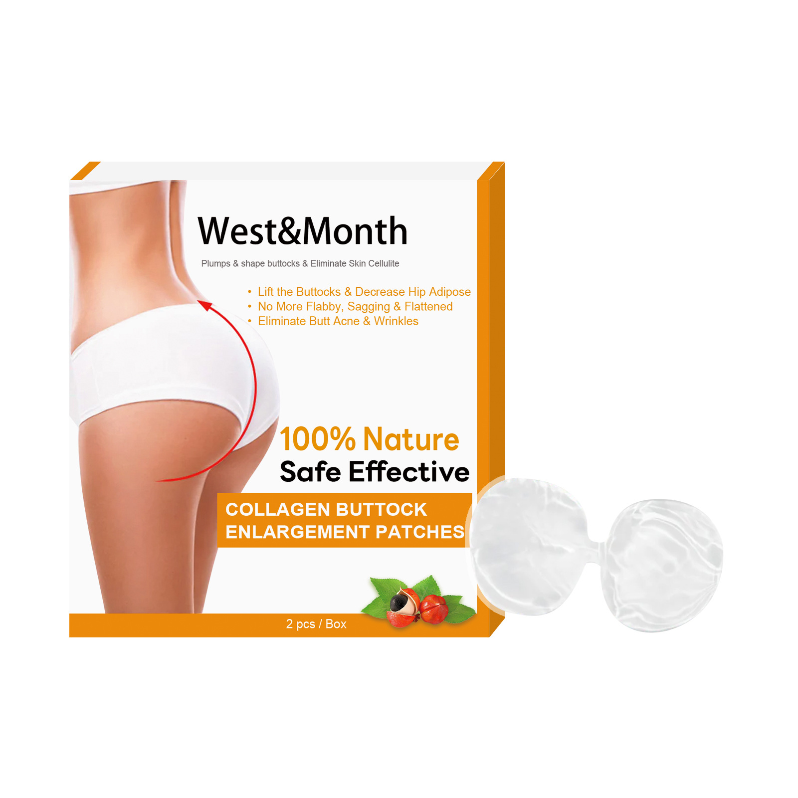 West & Month Collagen Hip Lifting Patch Hip Tightening Skin Hip Shaping Peach Hip Hip Beauty Patch