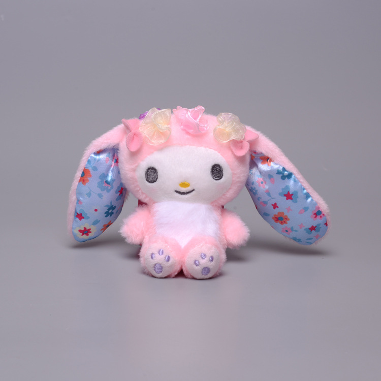 日系三丽鸥复活节系列长耳兔子库洛米美乐蒂玉桂狗毛绒公仔挂件