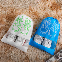 定制鞋子收纳袋加厚无纺布束口鞋袋便携式透明防尘鞋袋可印刷logo