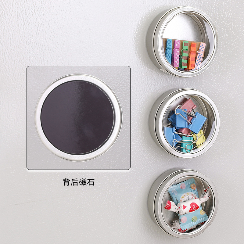 Echo Japanese round Magnetic Storage Box Refrigerator Kitchen Magnet Small Object Storage Tank