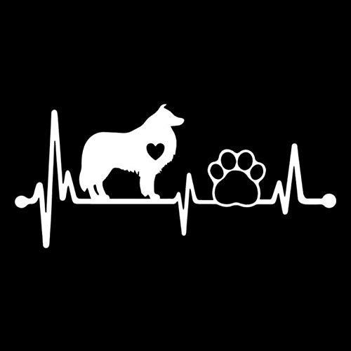 宠物狗 心电图 外贸车贴幽默车贴黑色白色车窗玻璃贴纸 al1529