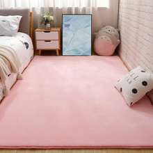 珊瑚绒面床边粉色地毯卧室床边可睡可坐儿童房间满铺爬行地垫