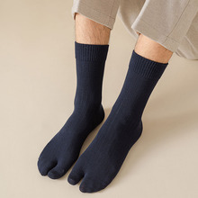 二指袜薄款分脚趾头袜夏季男士黑白色二趾中筒袜人字拖分趾长袜春