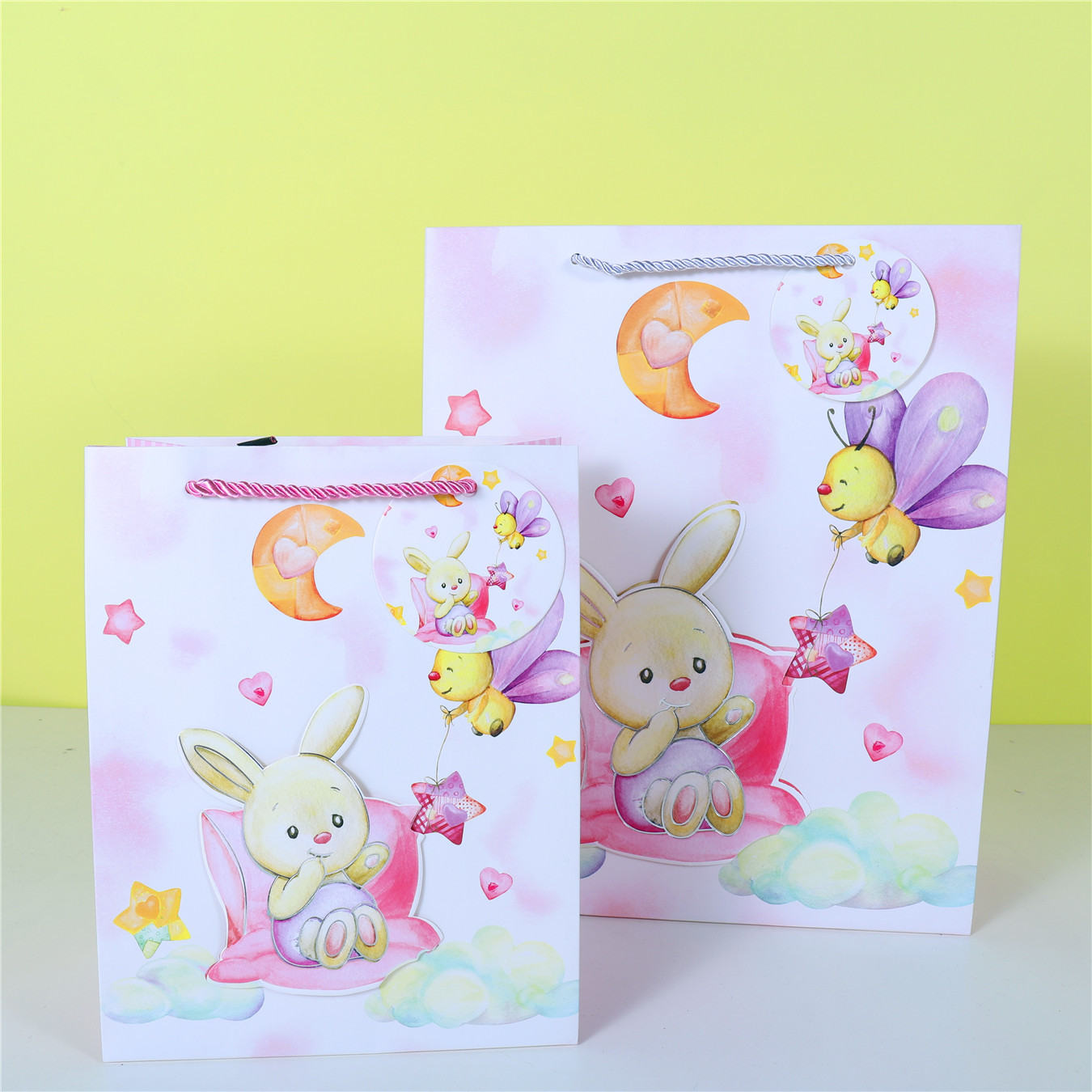 Animal White Card Gift Bag Party Series Handbag Birthday Banquet Paper Bag with Tag Hanging Card