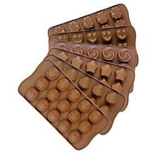 15连爱心巧克力硅胶模具套装 玫瑰花笑脸星星DIY蛋糕糖果烘焙模具