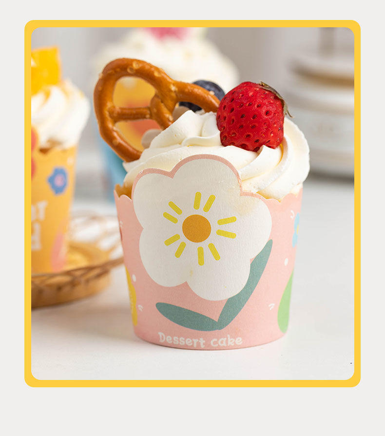 马芬杯立体蛋糕纸杯耐高温教师节花朵杯子家用烤箱烘焙模具纸托
