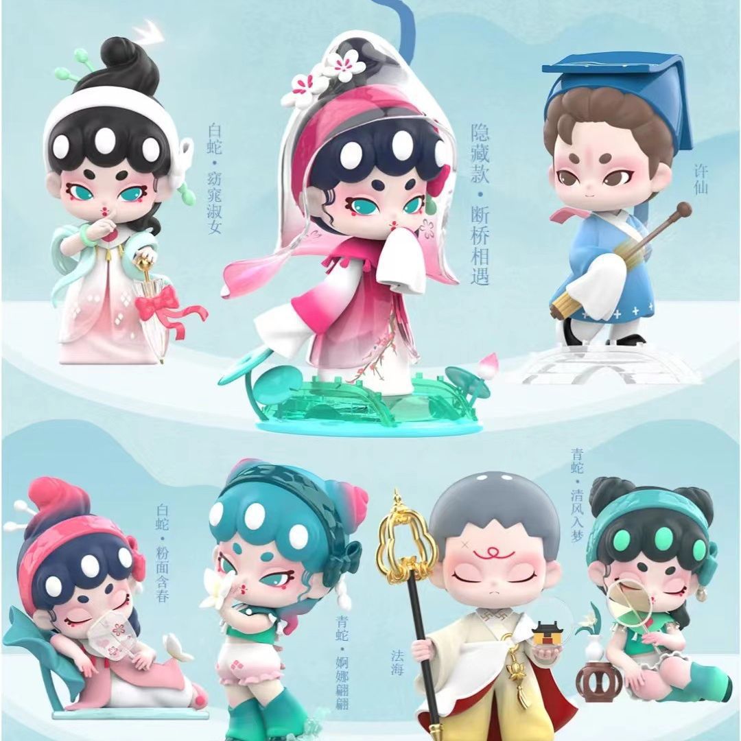 轻语正版白蛇传系列古风盲盒白娘子许仙相遇西湖断桥手办潮玩公仔