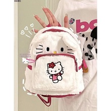 卡通可爱毛绒三丽鸥双肩背包KT猫书包学生hellokitty布丁狗手提包