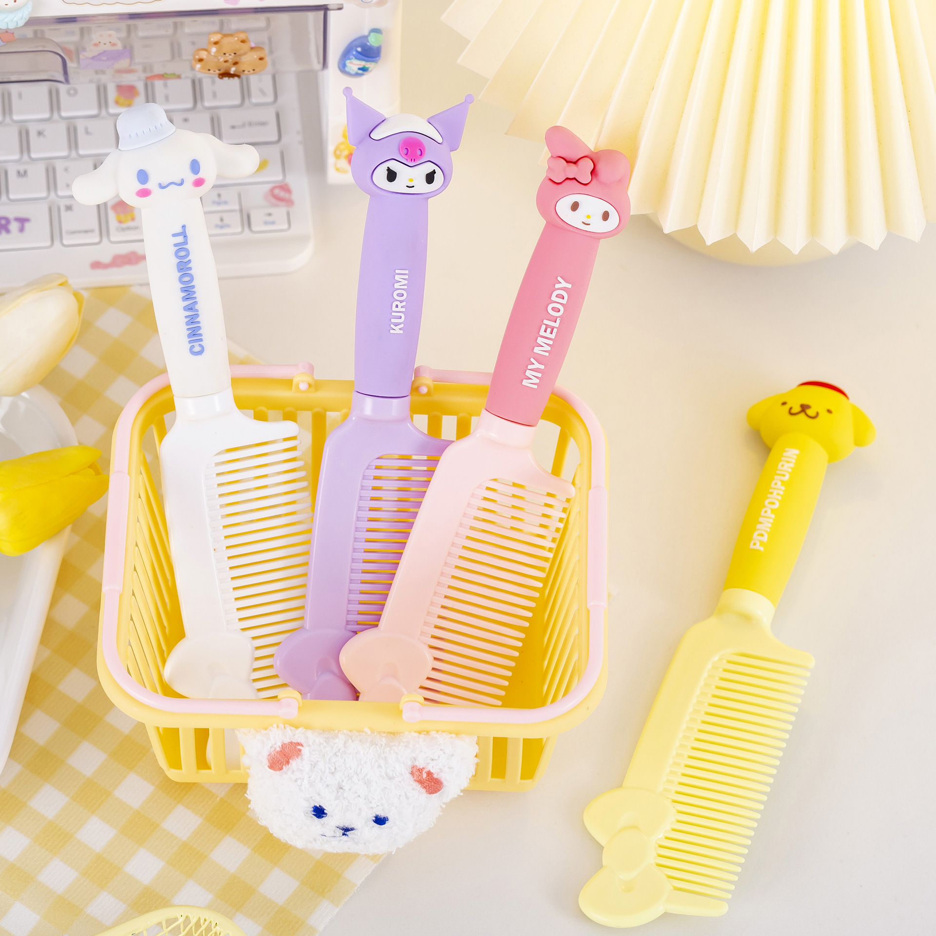 Internet Celebrity Household Portable Girl Hairdressing Comb Pointed Tail Massage Comb Cropped Hair Clip Children Student Plastic Fluffy Comb