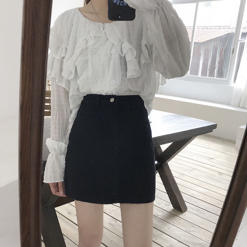 Denim Skirt Denim Skirt Women's Summer New Korean Style High Waist Hip Skirt Small Versatile Short Skirt