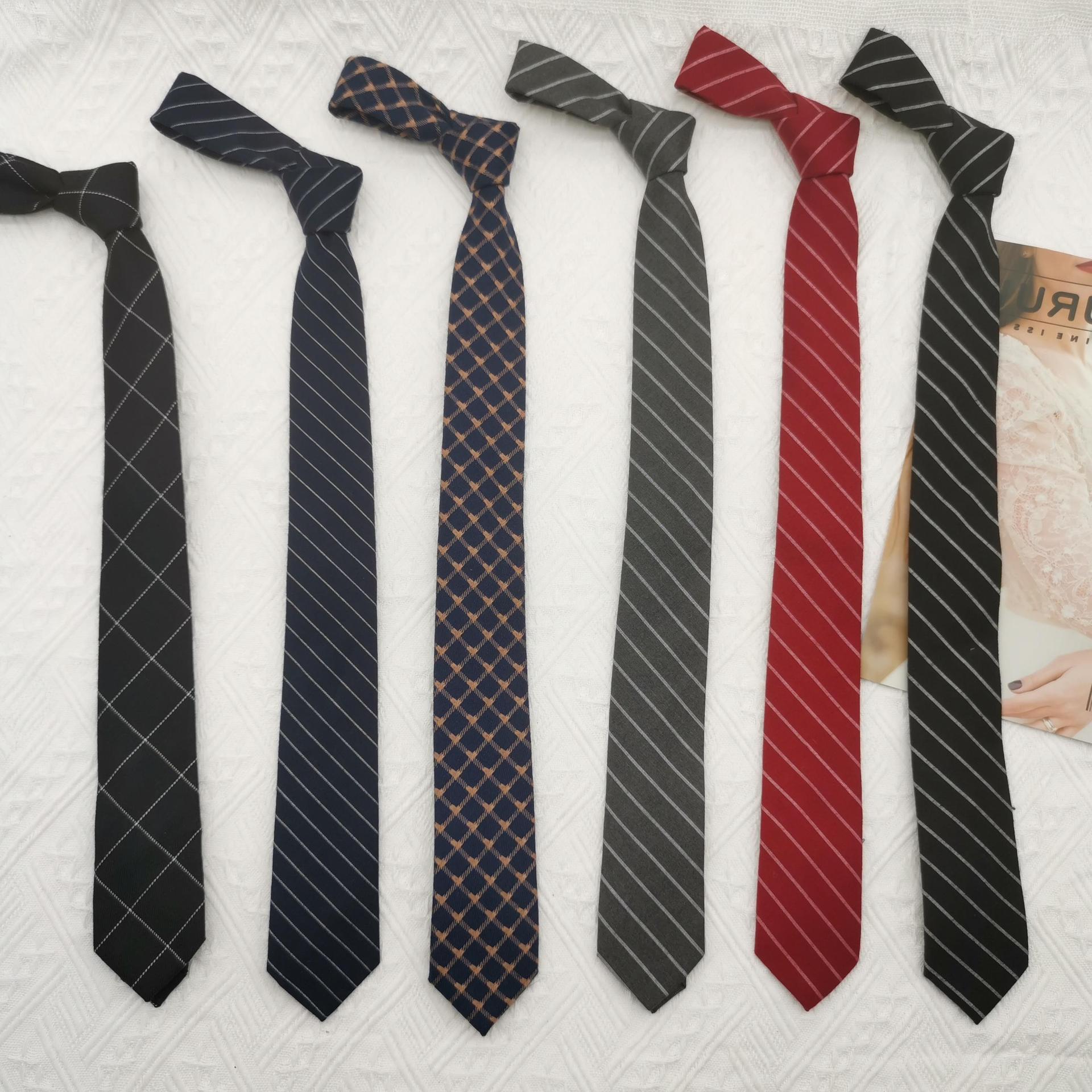 领带女夏复古港风休闲土酷学生印花韩版衬衫手打6cm条纹装饰潮流