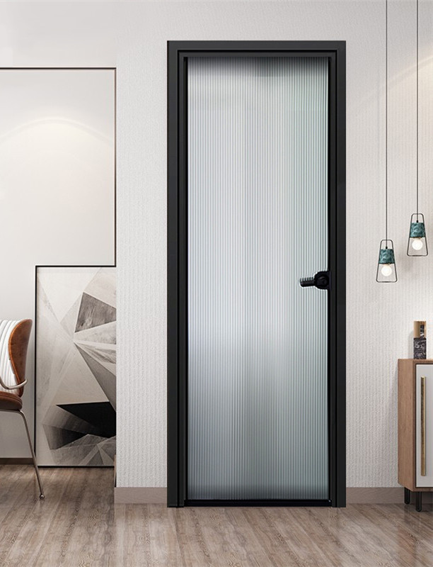 窄边玻璃平开门铝合金卫生间浴室门隔音防潮时尚简约现代年轻潮流