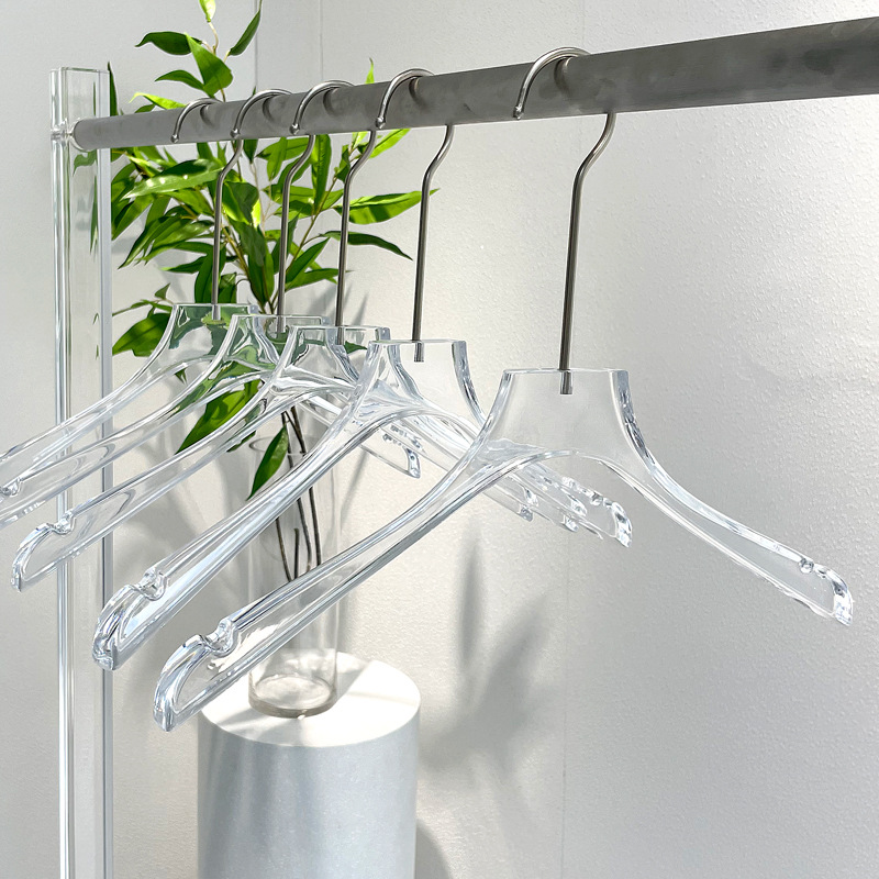 Clothing Store Special Transparent Acrylic Coat Hanger Crystal Unisex Wear Children's Clothing Clothes Hanger Cotton String Pant Rack Wholesale Hanger