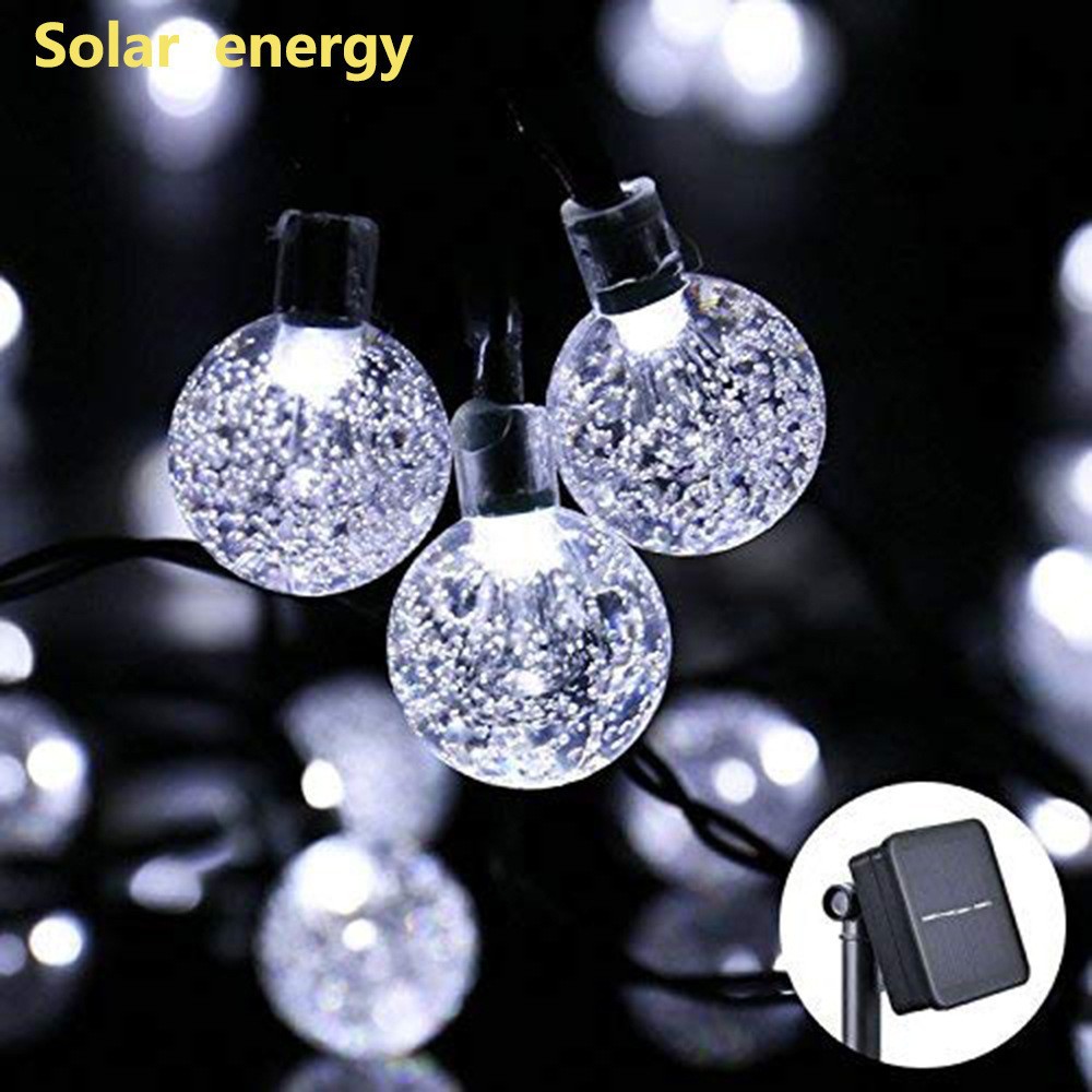 Solar Bubble Ball Lighting Chain Led Colored Lamp Crystal Ball Christmas Holiday Lamp Wedding Outdoor Waterproof Courtyard Decoration