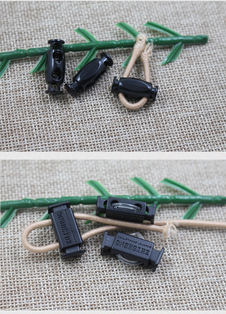 现货批发金属弹簧扣羽绒服防滑收紧黑色调节扣帽子棉衣止绳扣子