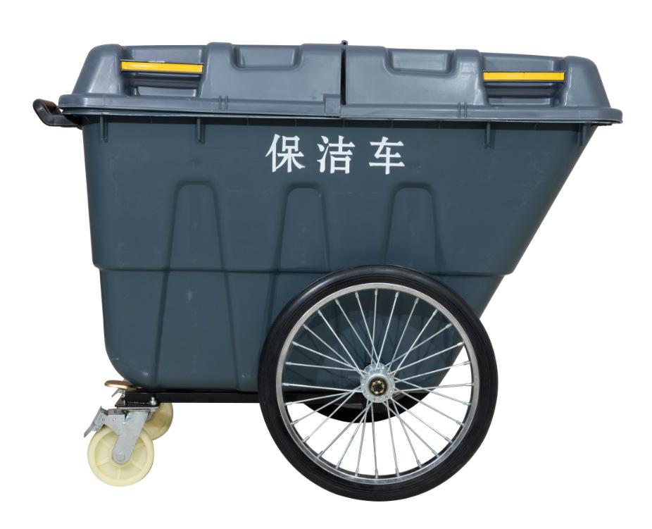 400l环卫手推垃圾车大号保洁车户外垃圾桶市政物业一件代发