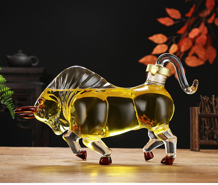 抬头牛玻璃酒瓶动物造型泡药酒瓶十二生肖玻璃酒瓶动物酒出口