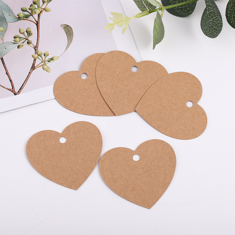 gift hang card amazon christmas baking label message vintage kraft heart-shaped blank tag in stock