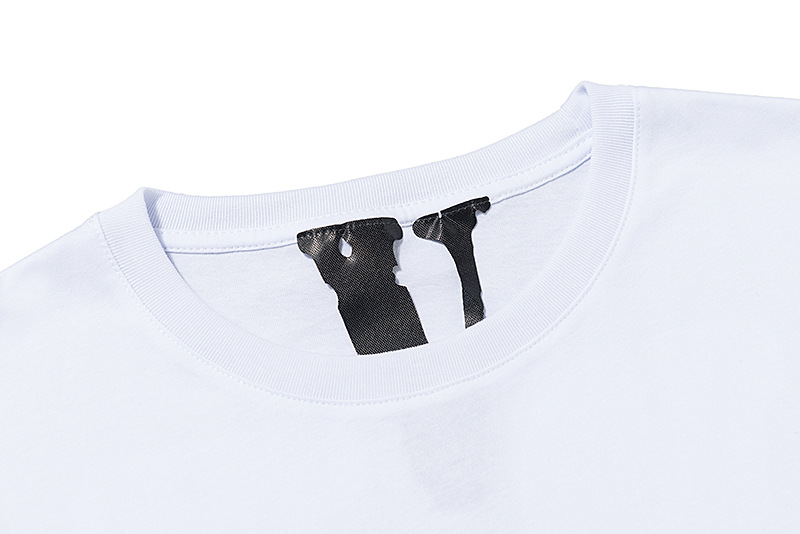 欧美高街嘻哈juicewrld 999联名vlone火焰骷髅头后背大v短袖男夏