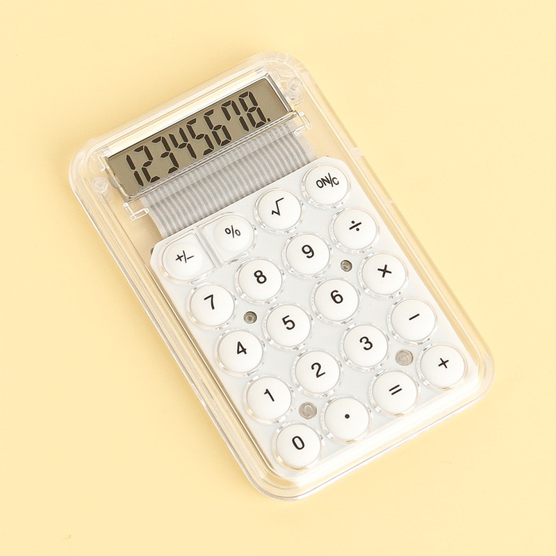 Spot Good-looking Gift Mini Small Cute Pocket Portable Candy Color Transparent Student Calculator