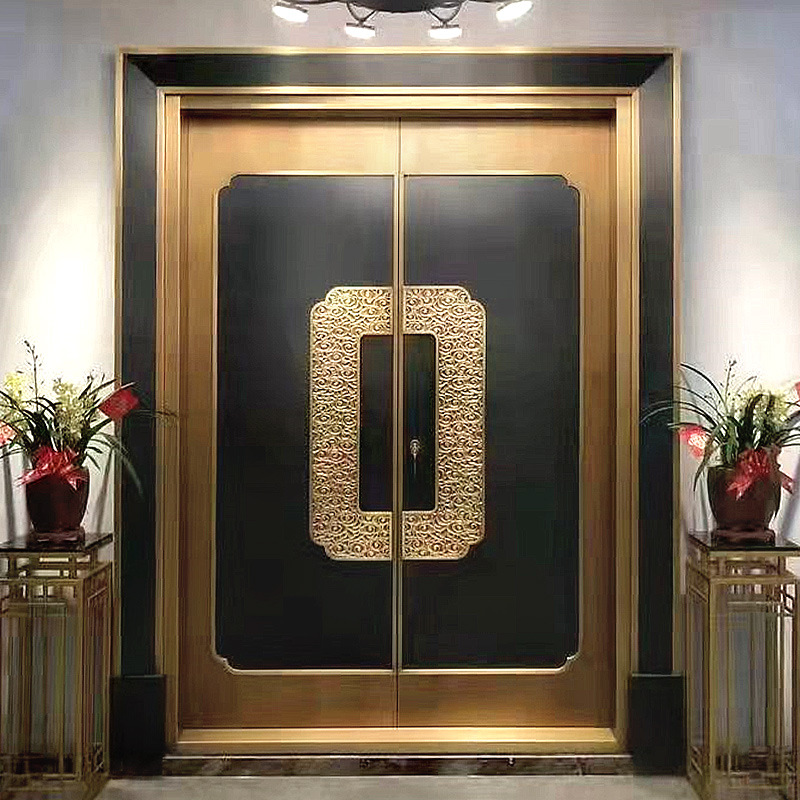 深圳工厂铜门别墅大门双开子母单真铜门紫铜防爆铸铝纯铜入户门