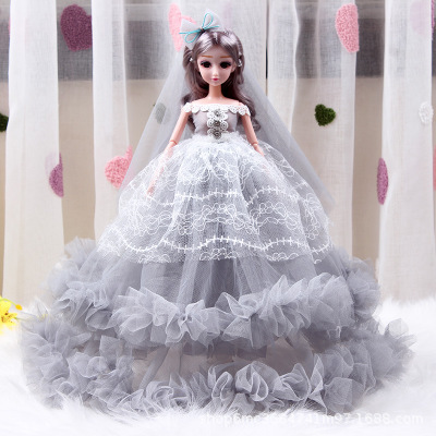 Doll Wholesale Big Confused Barbie Doll Set Wedding Dress Girl Princess Single Play House Toy