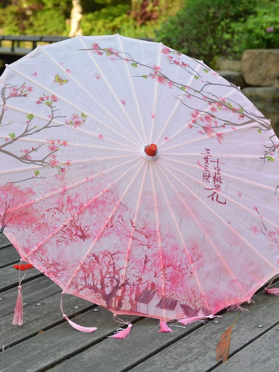 杭州西湖古风流苏伞油纸伞汉服摄影古装伞装饰道具儿童舞蹈走秀伞