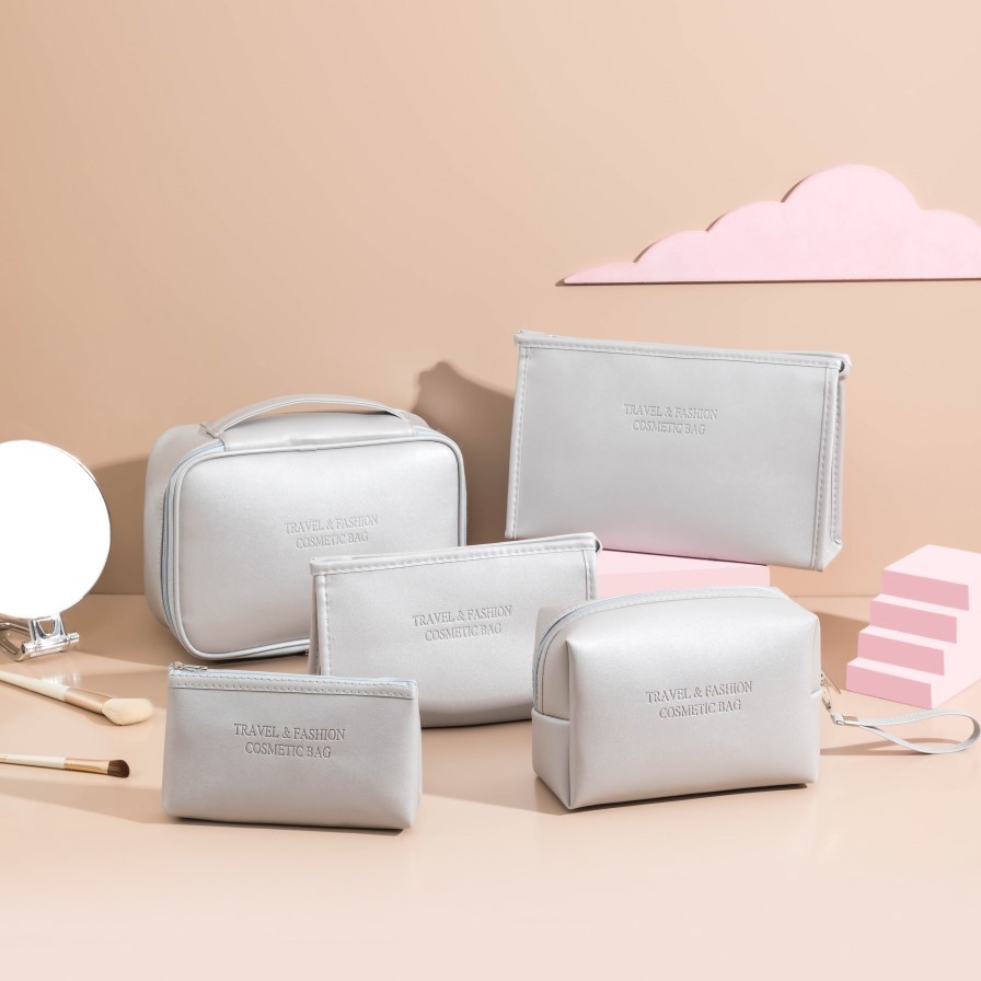 Creative Style Waterproof Pu Cosmetic Bag Ins Style Travel Cosmetic Bag Portable Portable Lipstick Storage Cubic Bag Wholesale