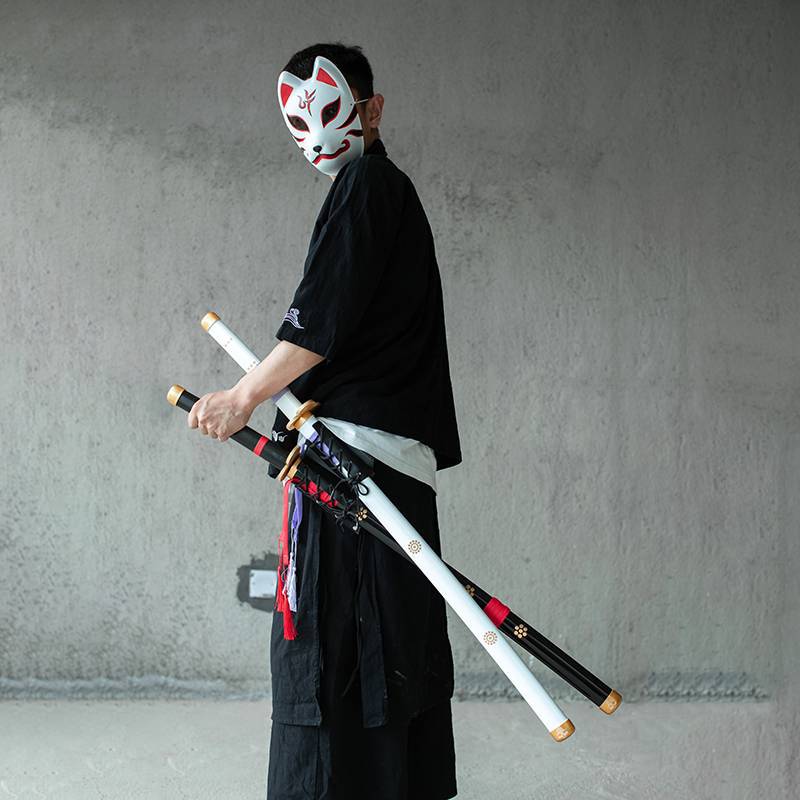 单刀可背竹木刀剑挂腰带拔刀剑武术剑套带鞘舞台表演布袋成人儿童