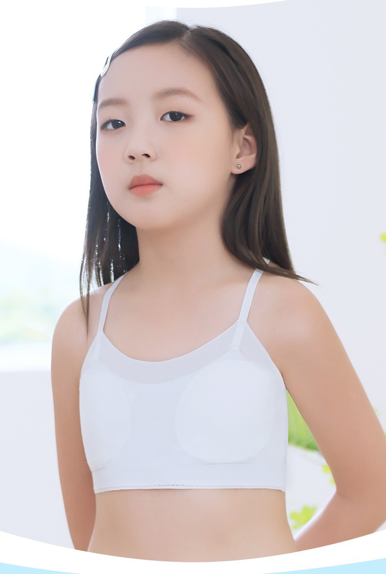 森之鼓女童小背心抹胸衣发育期小学生夏季女孩无痕内衣10岁13岁