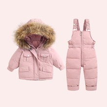 儿童羽绒服女童2022新款套装小童婴儿1-5岁儿童洋气两件套冬装厚