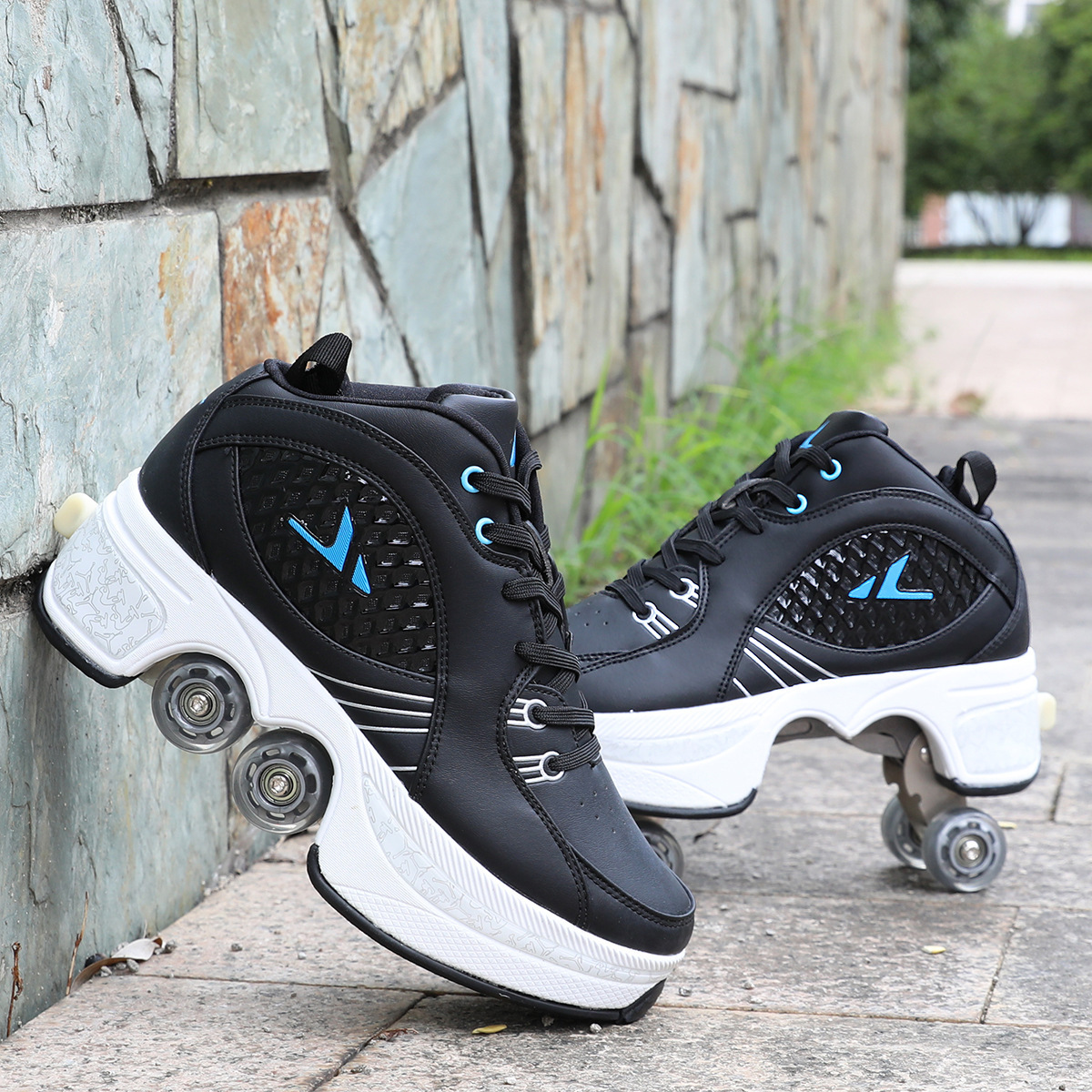 Dual-Purpose Skates Double Row Heelys Roller Skating the Skating Shoes