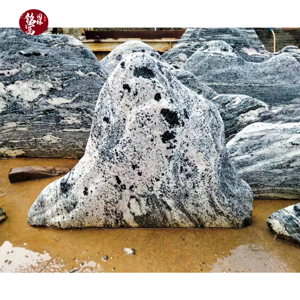 广东雪浪石加工基地 庭院景观石定制假山 制作雪浪石切片造景摆件