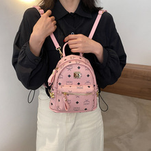 韩版双肩包包女2024新款潮学生上课双肩背包印花流行手提包旅行包