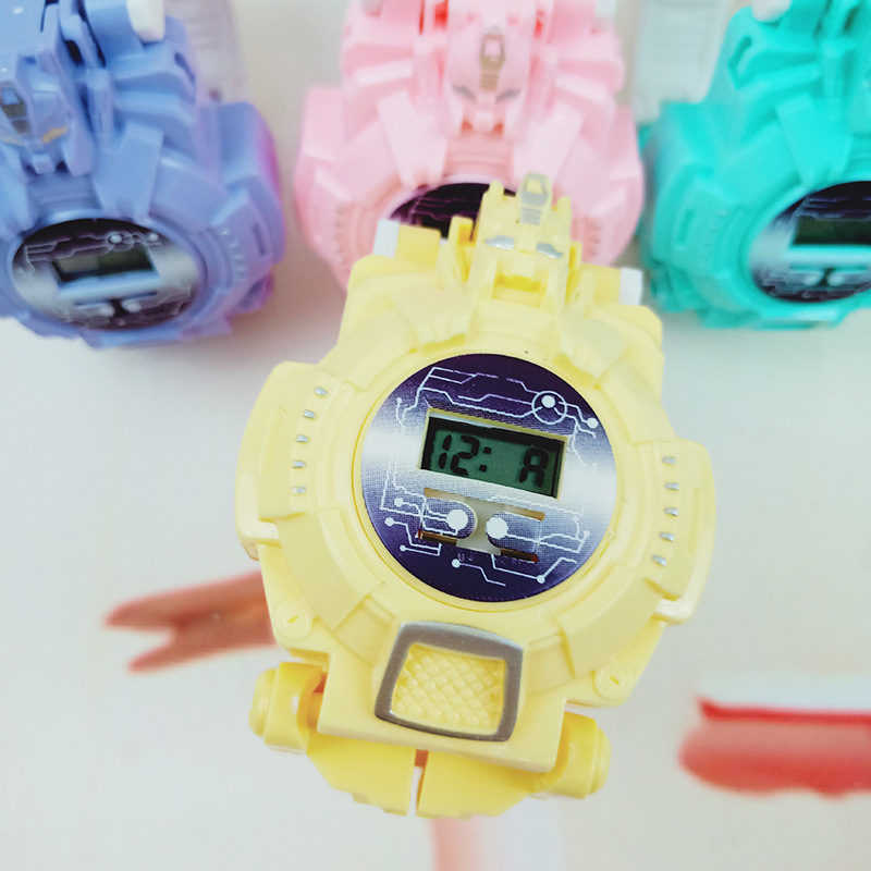 Creative Children's Day Educational Transformation Figure Toy Boys and Girls Student Gift Robot Electronic Watch Supply