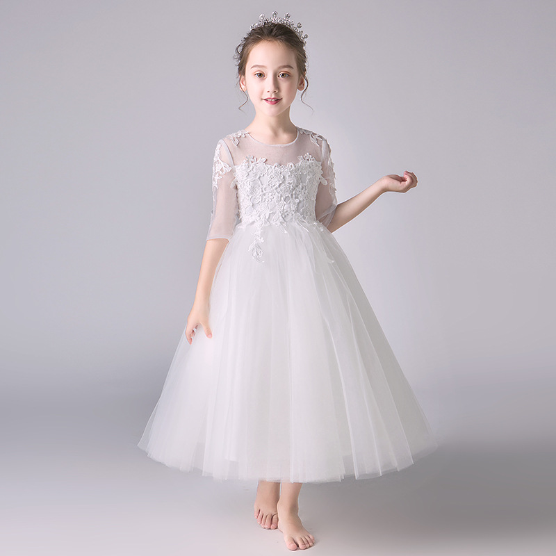 公主裙女童蓬蓬纱儿童生日女孩晚礼服花童婚纱裙主持人钢琴演出服
