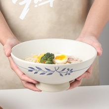 日式面碗家用拉面碗商用面馆专用大号陶瓷高脚斗笠碗复古粗陶餐具