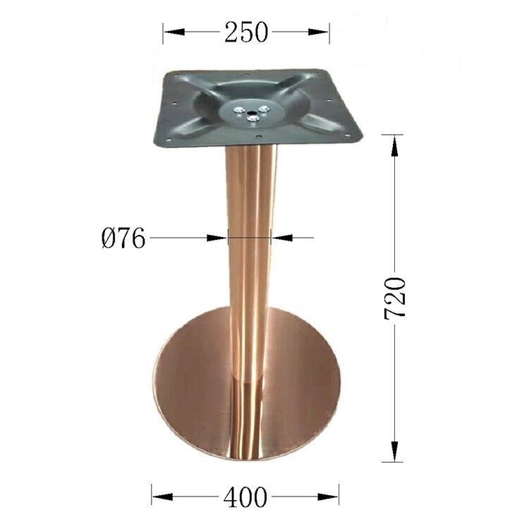 电镀钛金色餐台脚铁艺金属圆形底座桌脚不锈钢桌腿支架