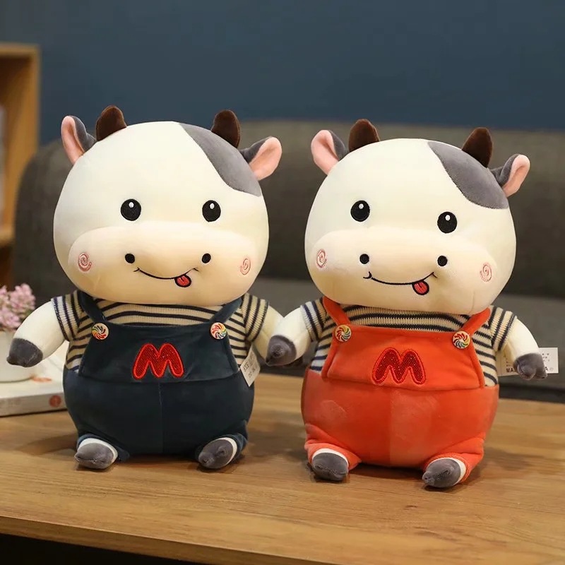 可爱牛毛绒玩具公仔牛娃娃抱枕玩偶礼品儿童女生生日礼物批发定制