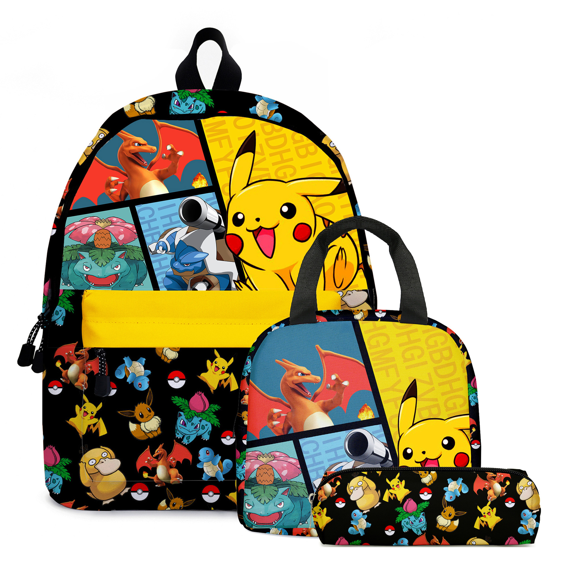现货皮卡丘pikachu宠物精灵pokemon卡通动漫中小学生书包儿童背包