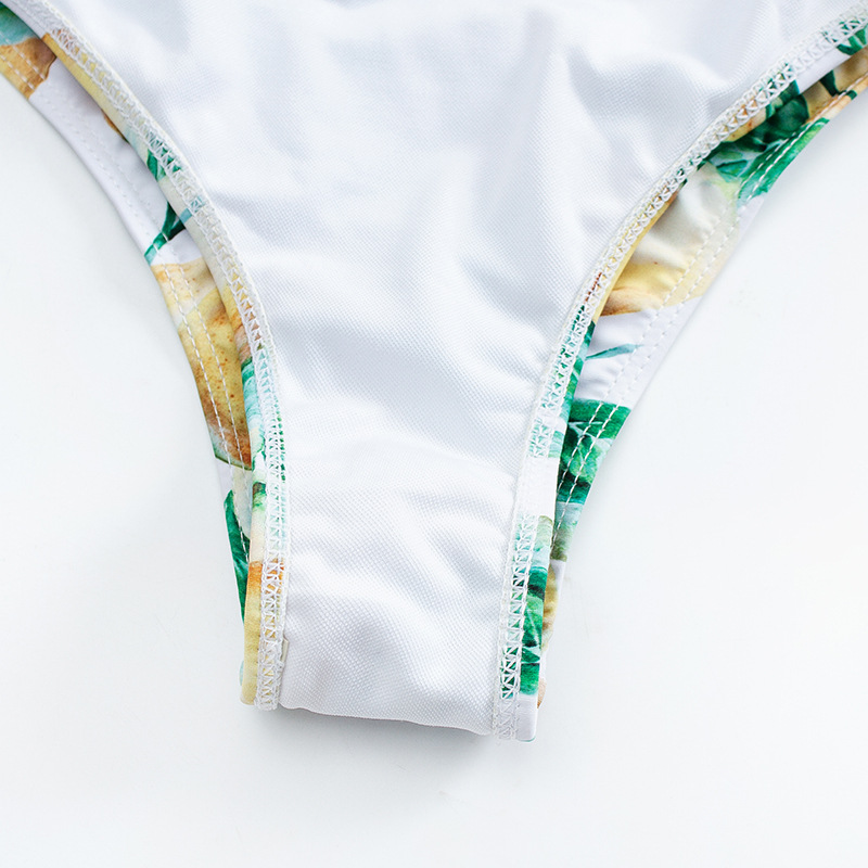 2022亚马逊速卖通新款女士分体v字高腰印花泳衣欧美比基尼22028-1