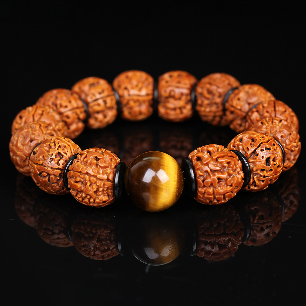 diy天然尼泊尔扇形金刚菩提手链高密老料文玩手串佛珠手串男批发