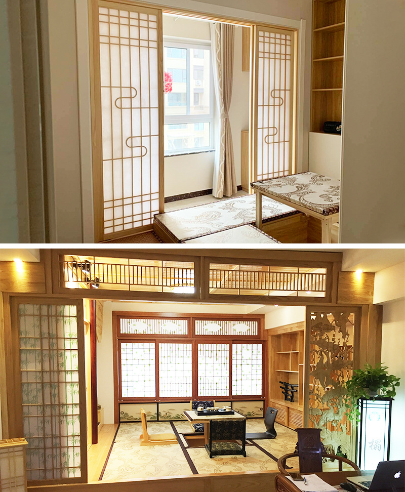 日式推拉门 榻榻米中式门 日式手动折叠门全屋整装推拉移门格子门