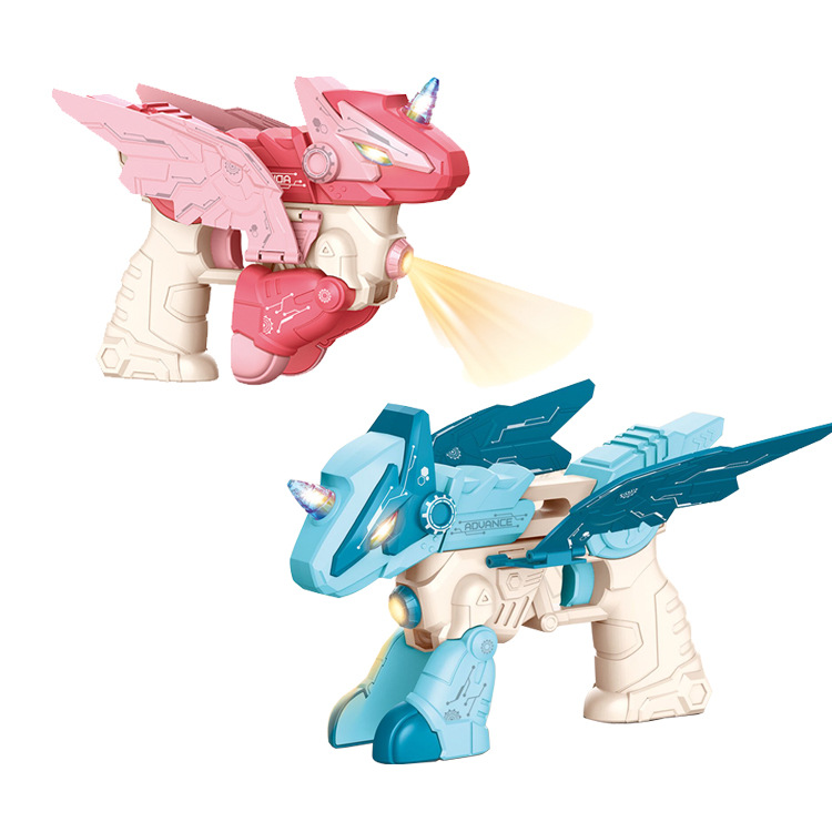 跨境儿童独角马声光投影变形枪飞马男孩女孩电动玩具枪