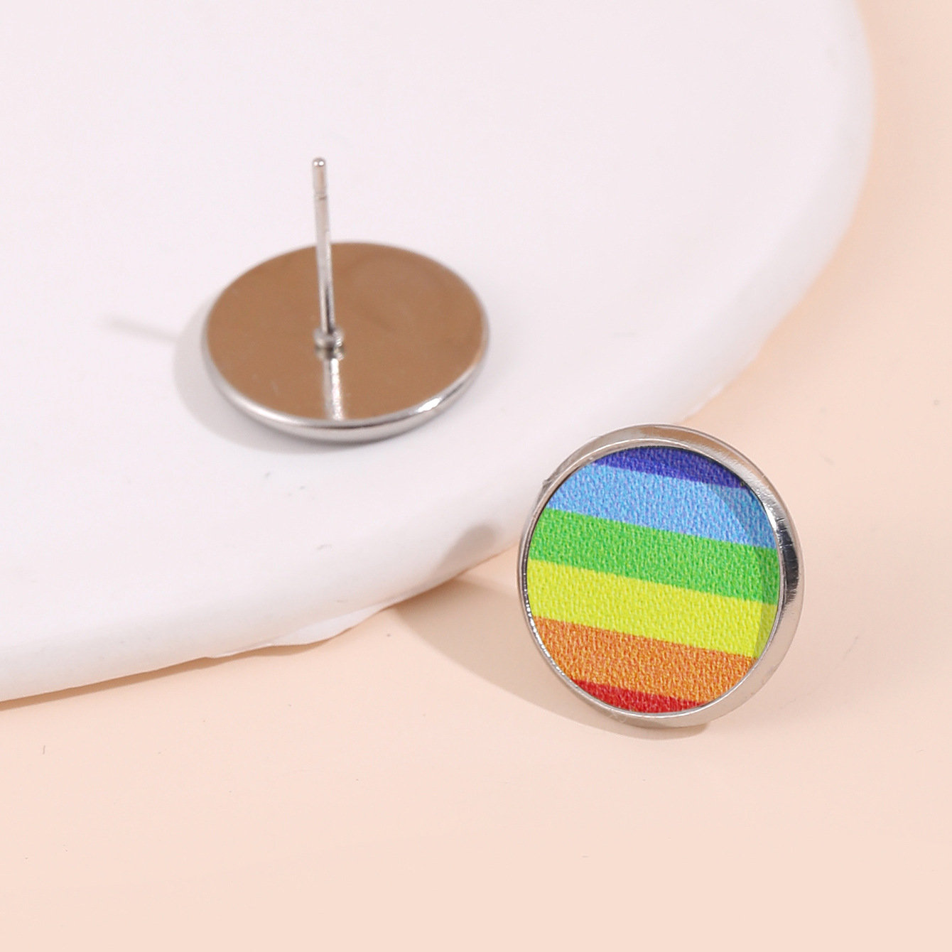 Pride Festival Rainbow Striped Love Butterfly Water Drop Flag Stud Earrings Colorful Cross-Border Earrings Earrings Amazon