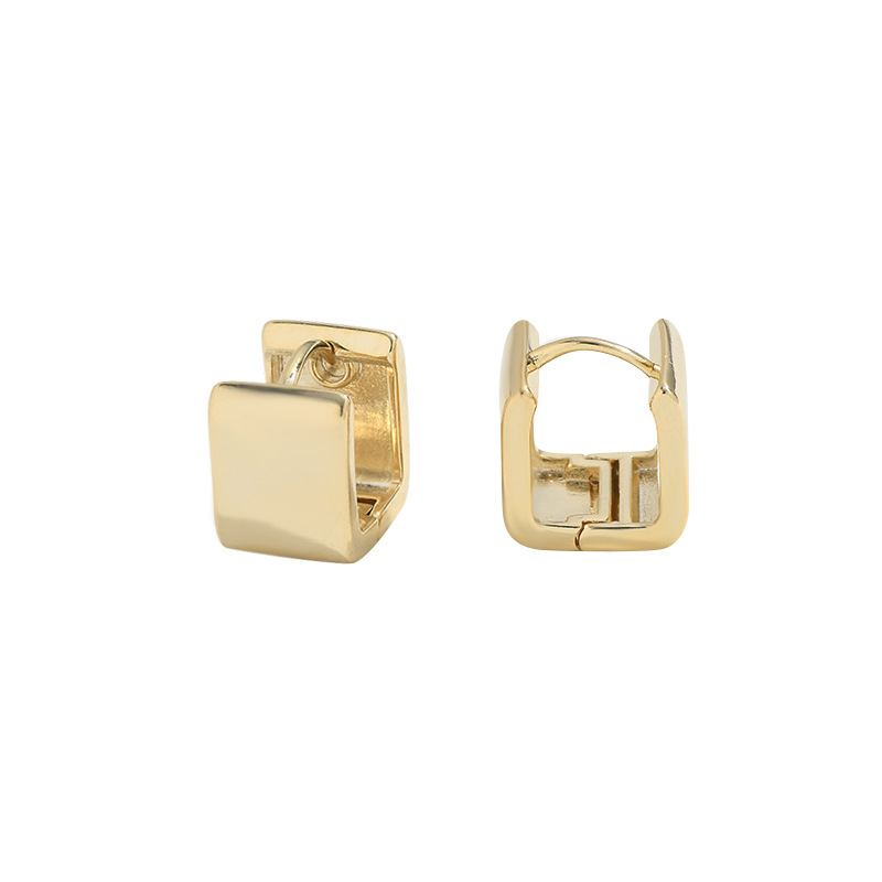 2024 New Elegant Earrings for Women Niche Design Geometric Cube Sugar Earrings Exquisite and Versatile Ear Clip Wholesale